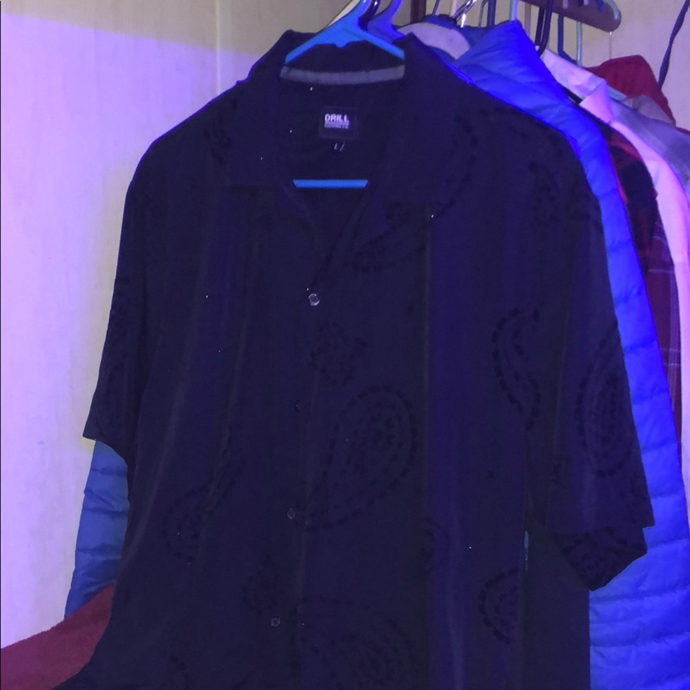 Drill Black Paisley Button-Up Shirt